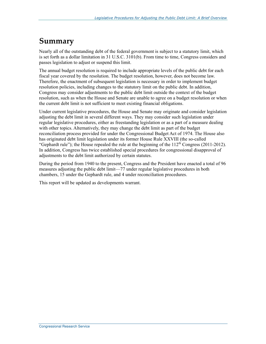 [20160506]RS21519_调整公共债务限额的立法程序：简要概述.pdf_第2页