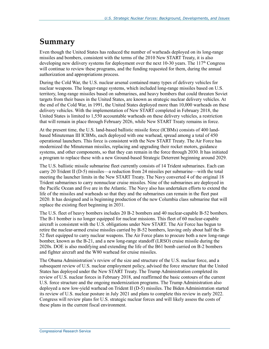 [20211214]RL33640_美国战略核力量：背景、发展和问题.pdf_第2页