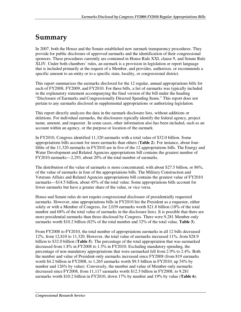 [20100416]R40976_国会披露的专项拨款：2008-2010财年经常拨款法案.pdf_第2页