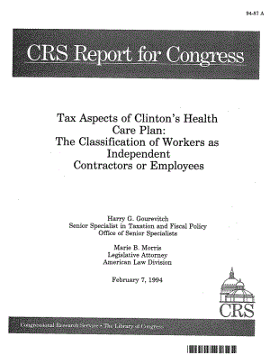 [19940207]94-87_克林顿医疗保健计划的税务方面：将工人分类为独立承包商或雇员.pdf