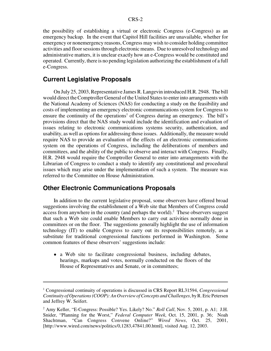 [20030812]RS21140_国会紧急电子通信：提案和问题.pdf_第2页