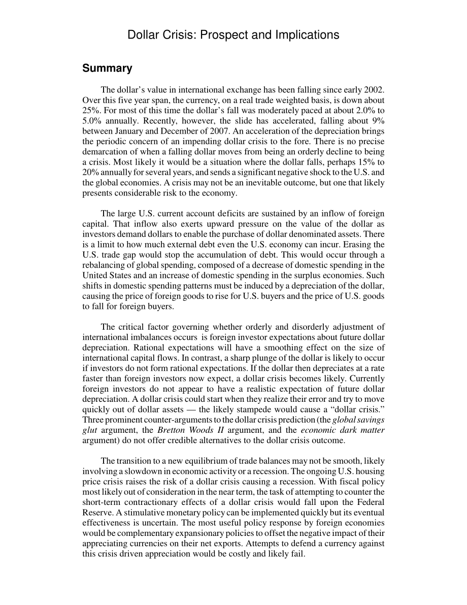 [20080506]RL34311_美元危机：前景和影响.pdf_第2页