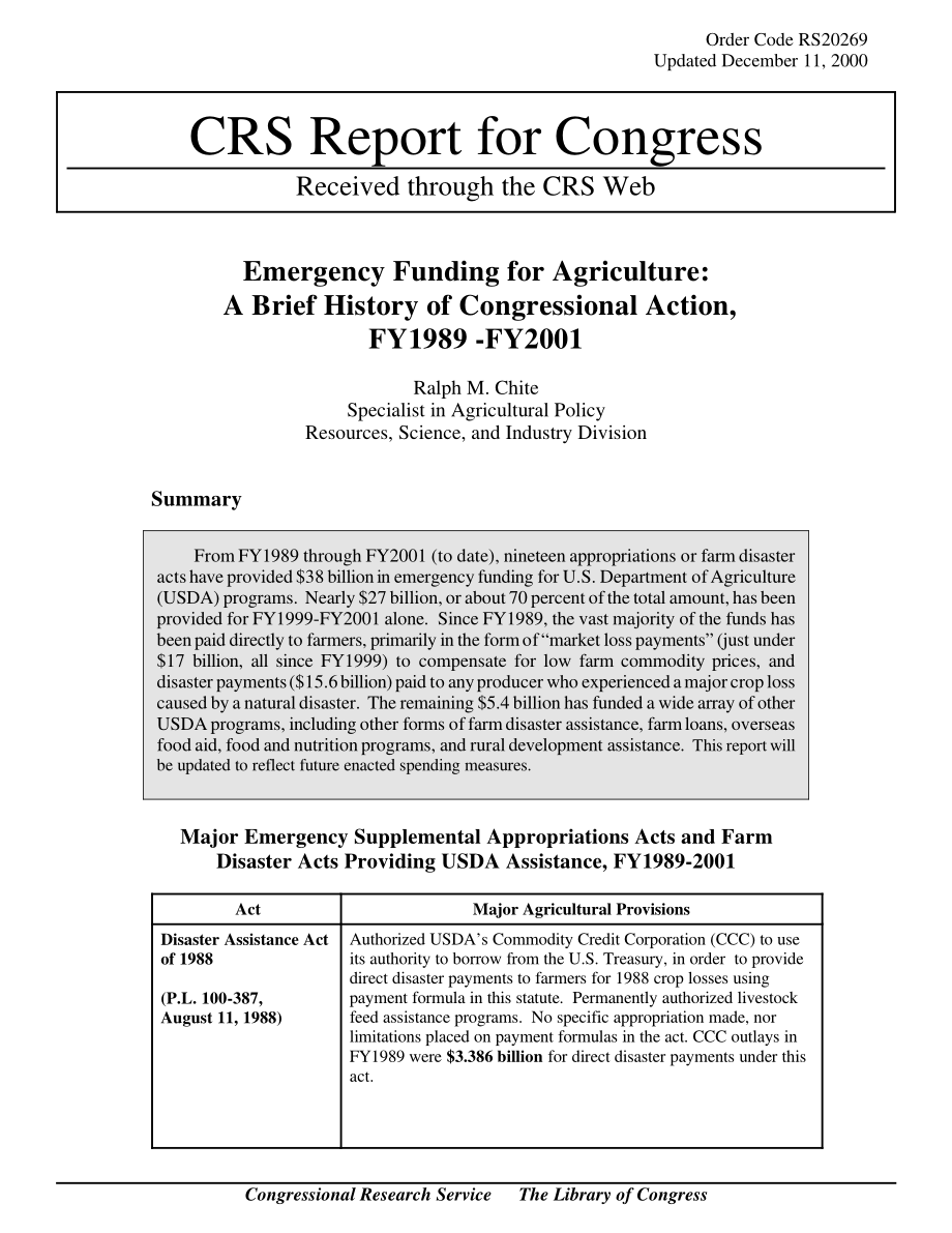 [20001211]RS20269_农业应急资金：国会行动简史1989财年至2001财年.pdf_第1页