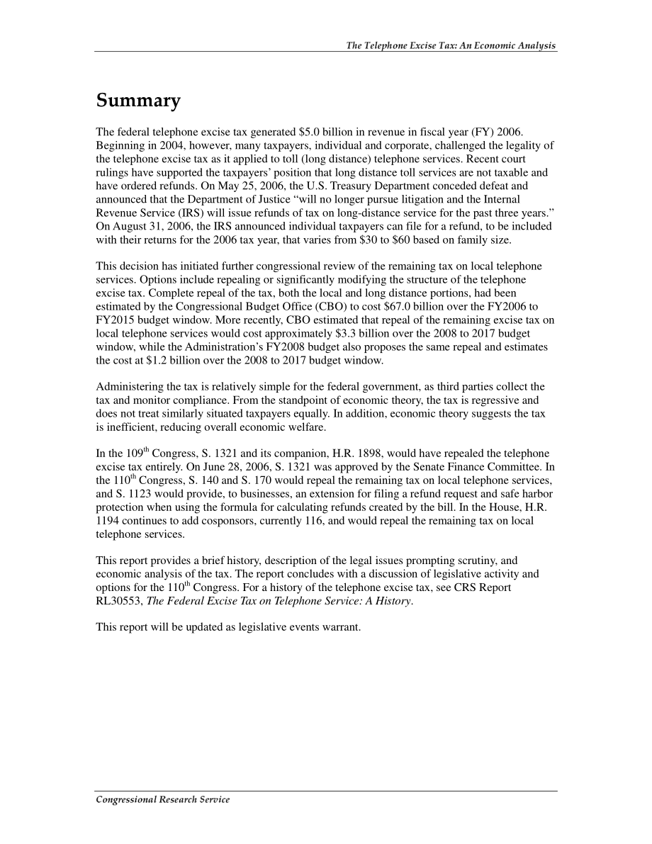 [20070731]RL33382_电话消费税：经济分析.pdf_第2页