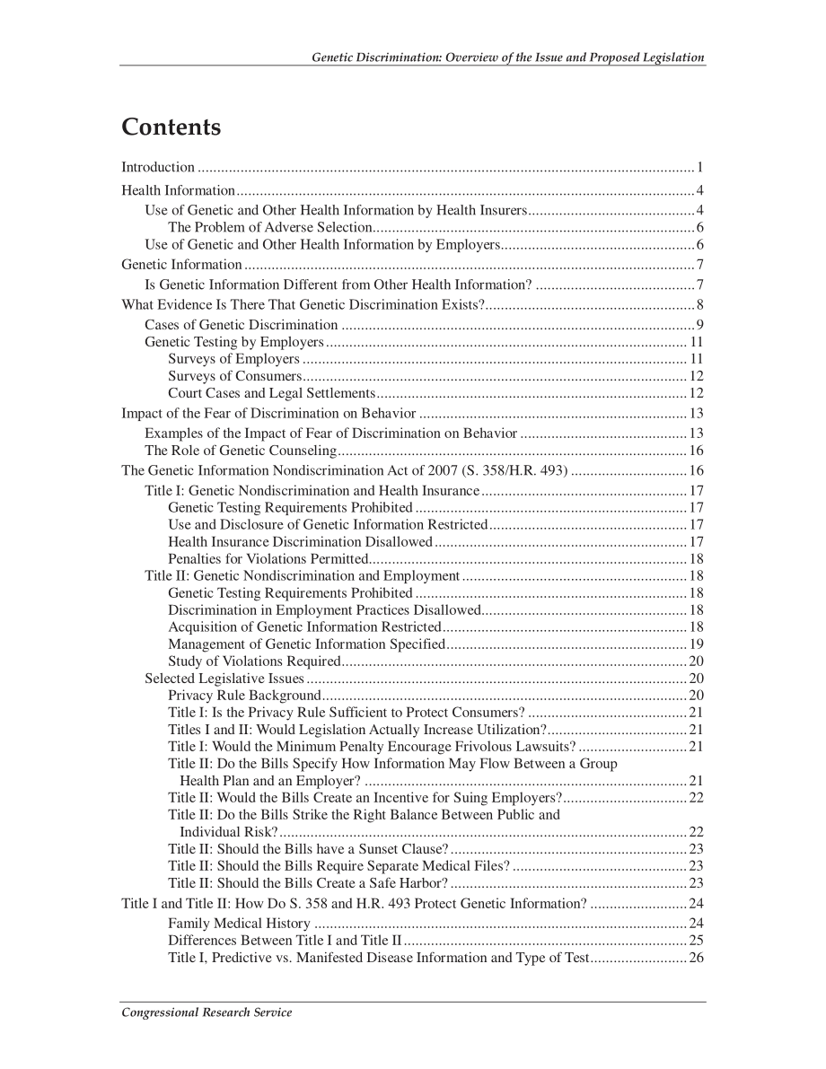[20080425]RL33903_遗传歧视：问题和拟议立法概述.pdf_第3页