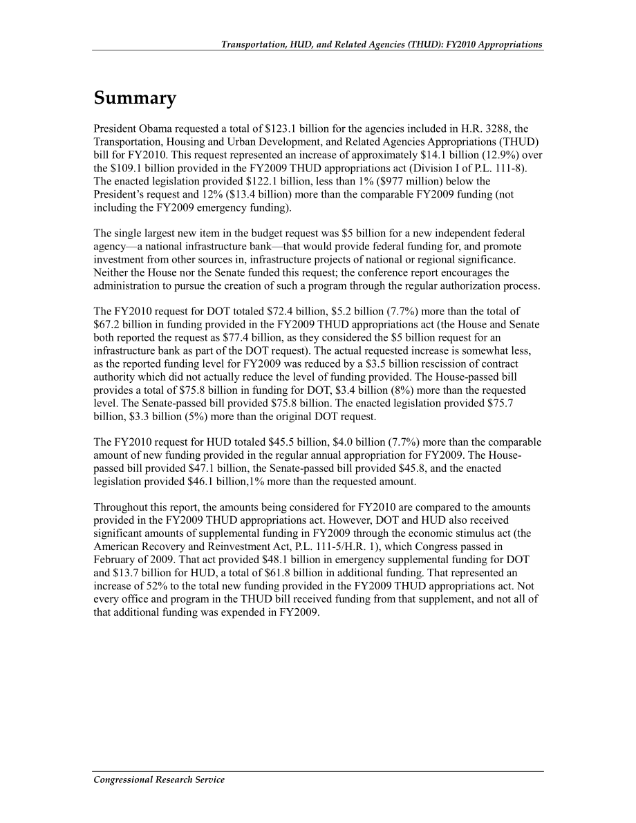 [20100129]R40805_交通、住房和城市发展及相关机构（THUD）：2010财年拨款.pdf_第2页