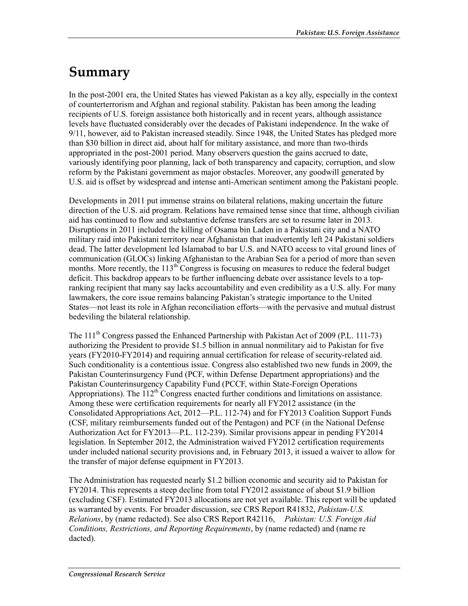 [20130701]R41856_巴基斯坦：美国对外援助.pdf_第2页