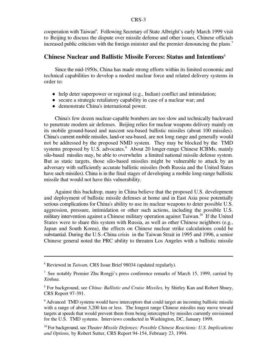 [19990317]RS20031_中美导弹防御计划：反应和影响.pdf_第3页