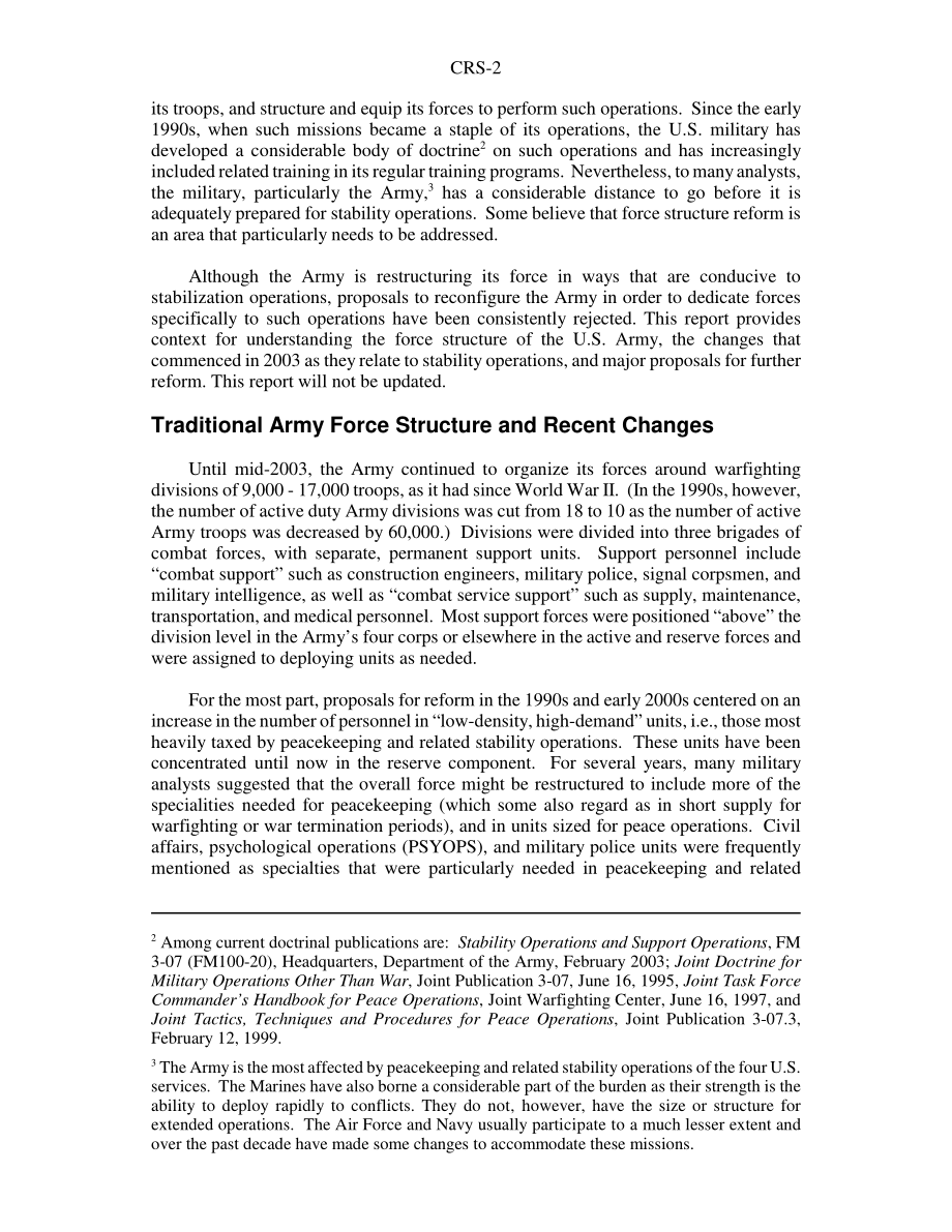 [20060710]RS22473_维持和平及相关稳定行动：陆军部队结构变更建议.pdf_第2页