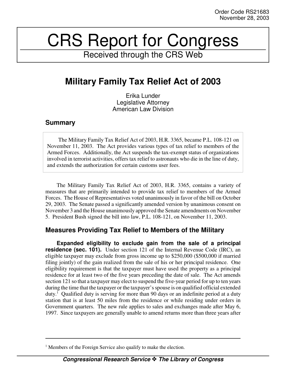 [20031128]RS21683_2003年军人家庭税收减免法.pdf_第1页