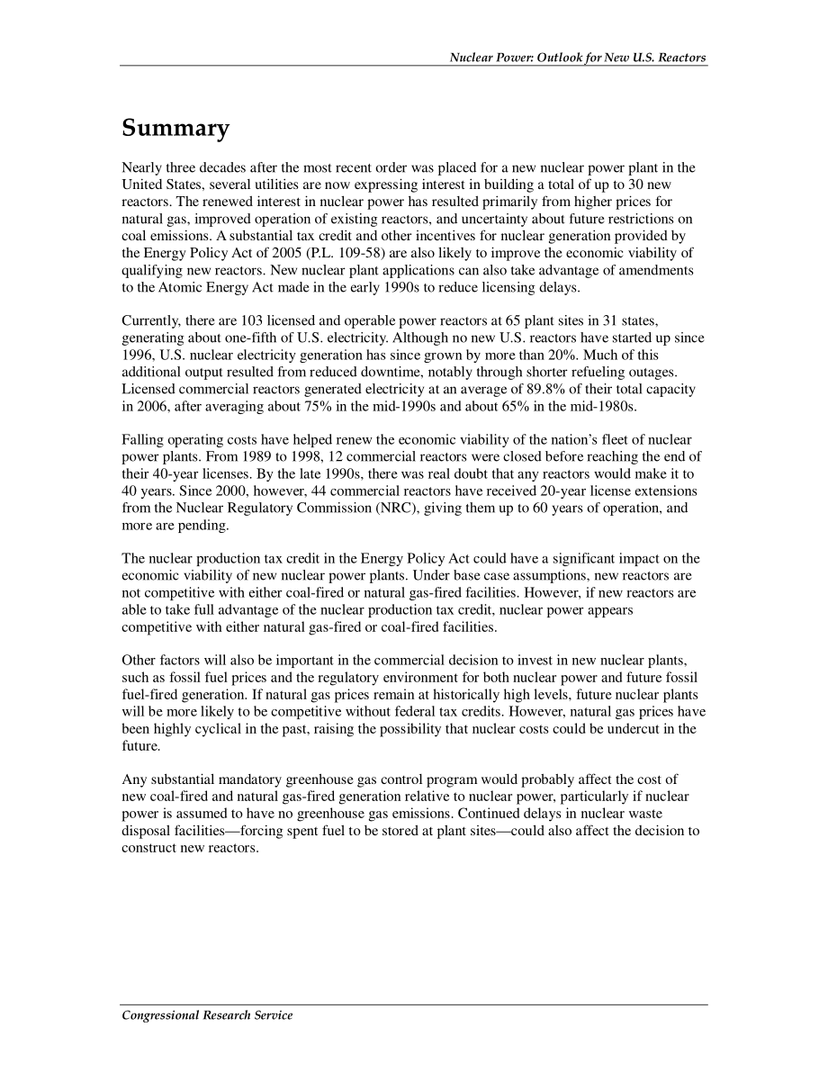 [20070309]RL33442_核电：美国新反应堆的前景.pdf_第2页