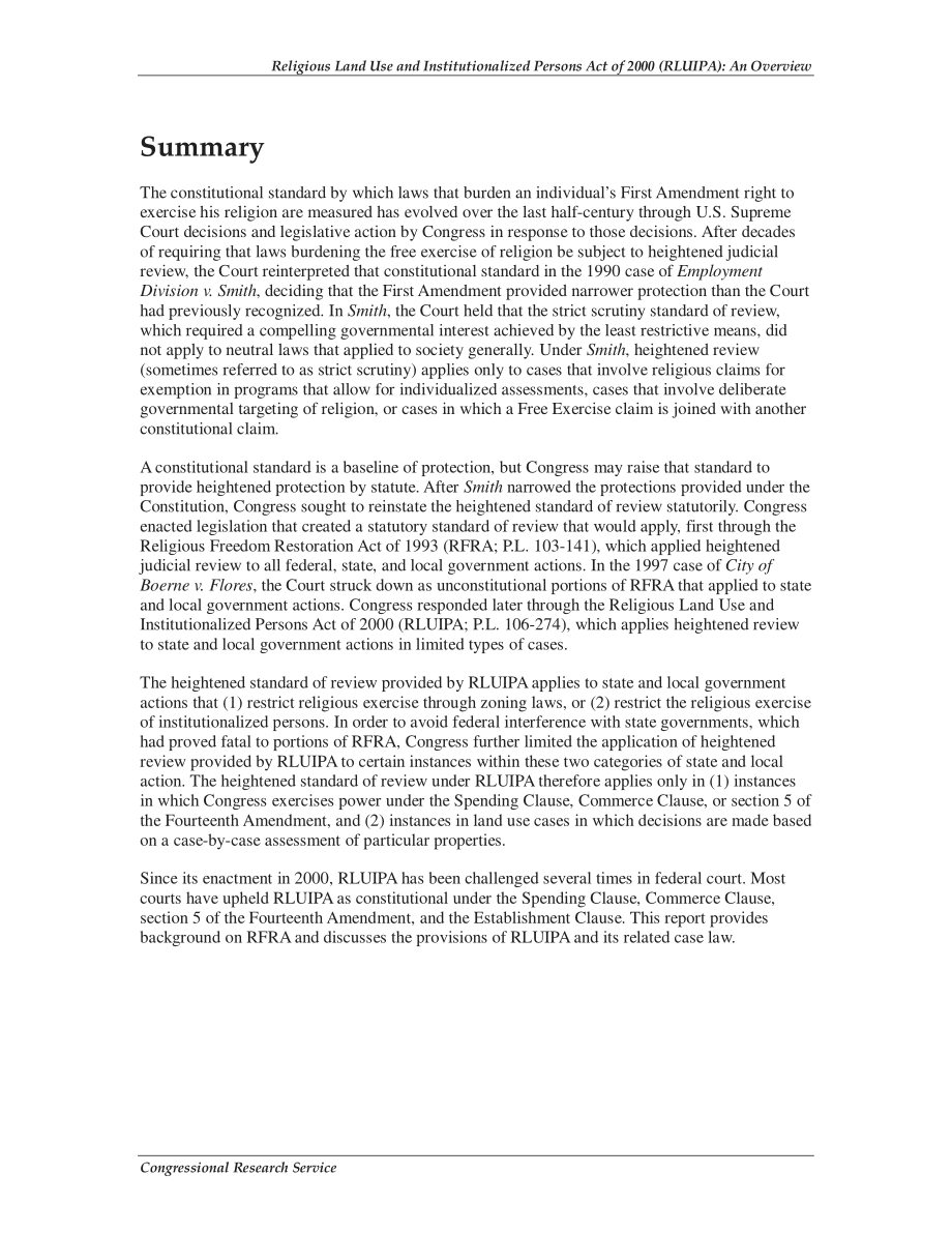 [20081020]RL32514_2000年宗教土地使用和制度化人员法案（RLUIPA）：概述.pdf_第2页