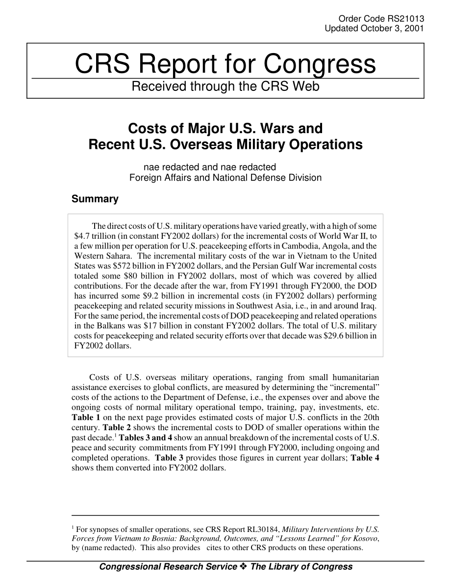 [20011003]RS21013_美国主要战争和近期海外军事行动的成本.pdf_第1页