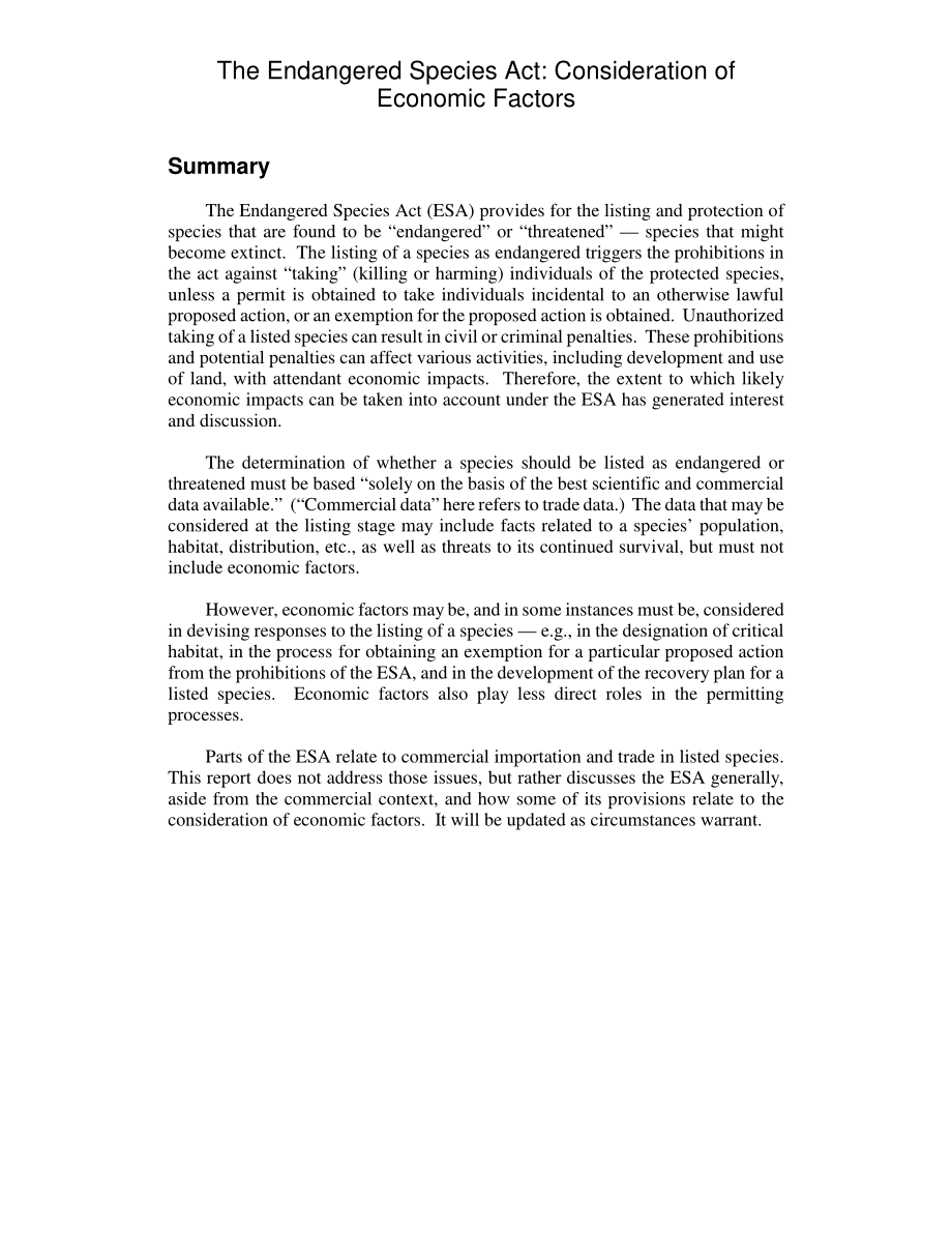 [20030415]RL30792_濒危物种法案：考虑经济因素.pdf_第2页