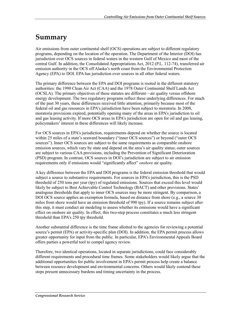 [20121126]R42123_控制外大陆架来源的空气排放：EPA和DOI两个项目的比较.pdf_第2页