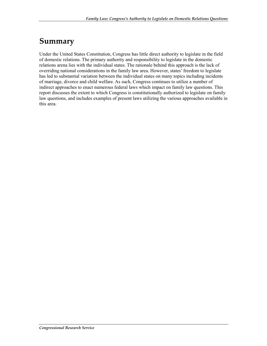 [20120913]RL31201_家庭法：国会就国内关系问题立法的权力.pdf_第2页
