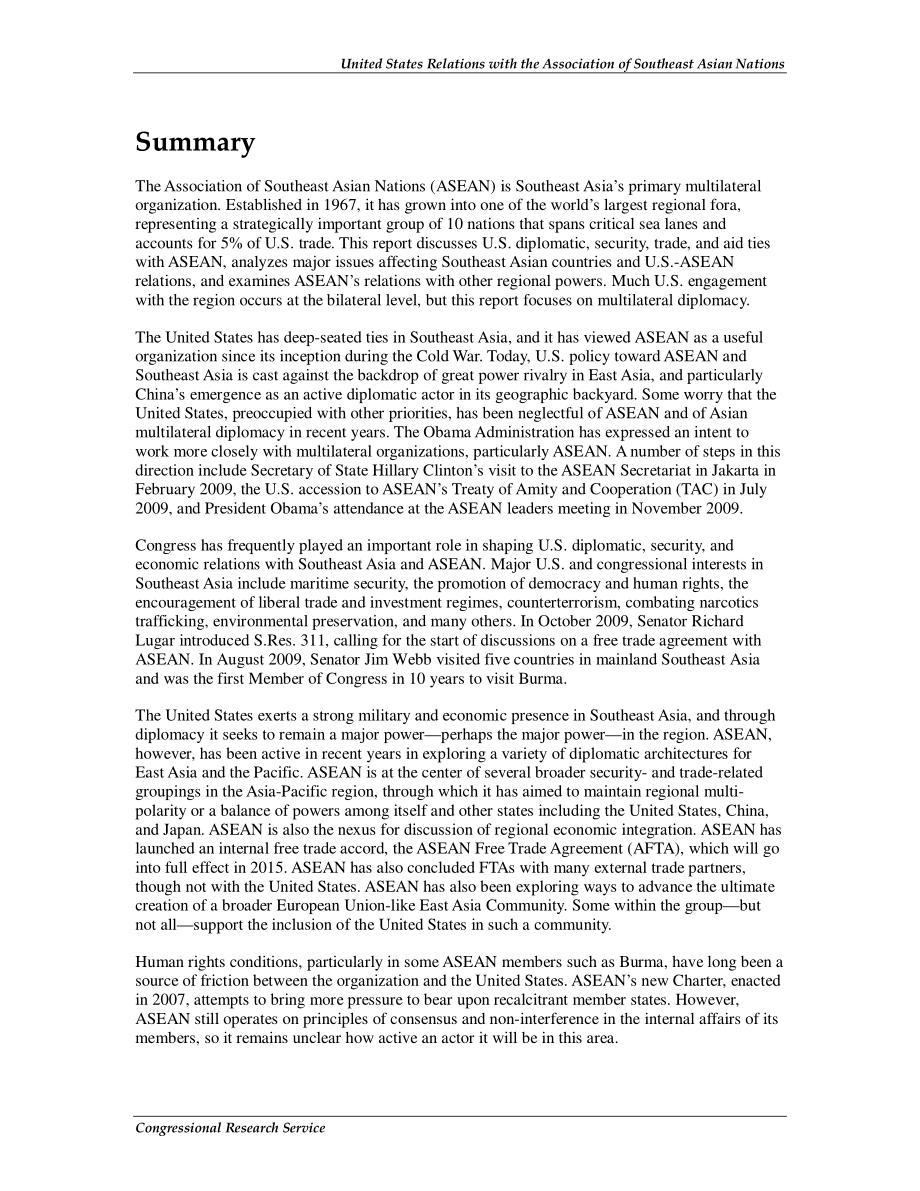 [20100312]R40933_美国与东南亚国家联盟（东盟）的关系.pdf_第2页
