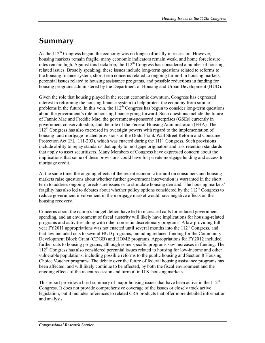[20120913]R42145_第112届国会的住房问题.pdf_第2页