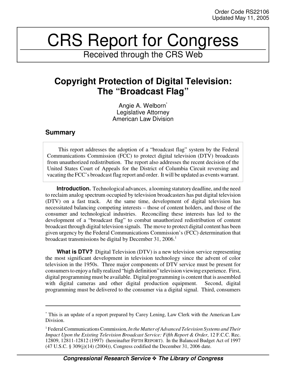[20050511]RS22106_数字电视版权保护：“广播标志”.pdf_第1页