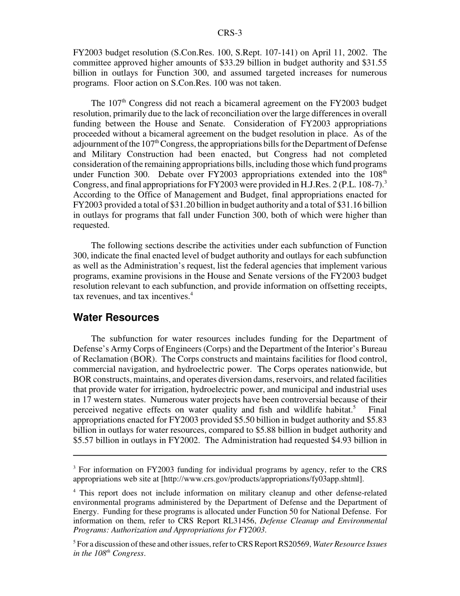 [20031001]RS21154_2003财年联邦预算中的自然资源和环境职能：项目和资金概述.pdf_第3页