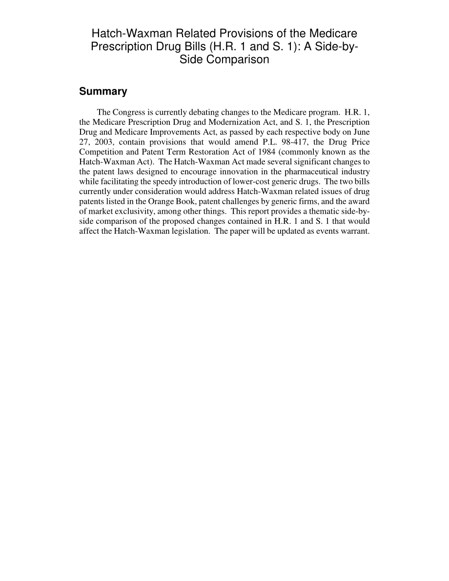 [20030915]RL32003_《医疗保险处方药法案》（H.R.1和第1节）：并列比较.pdf_第2页