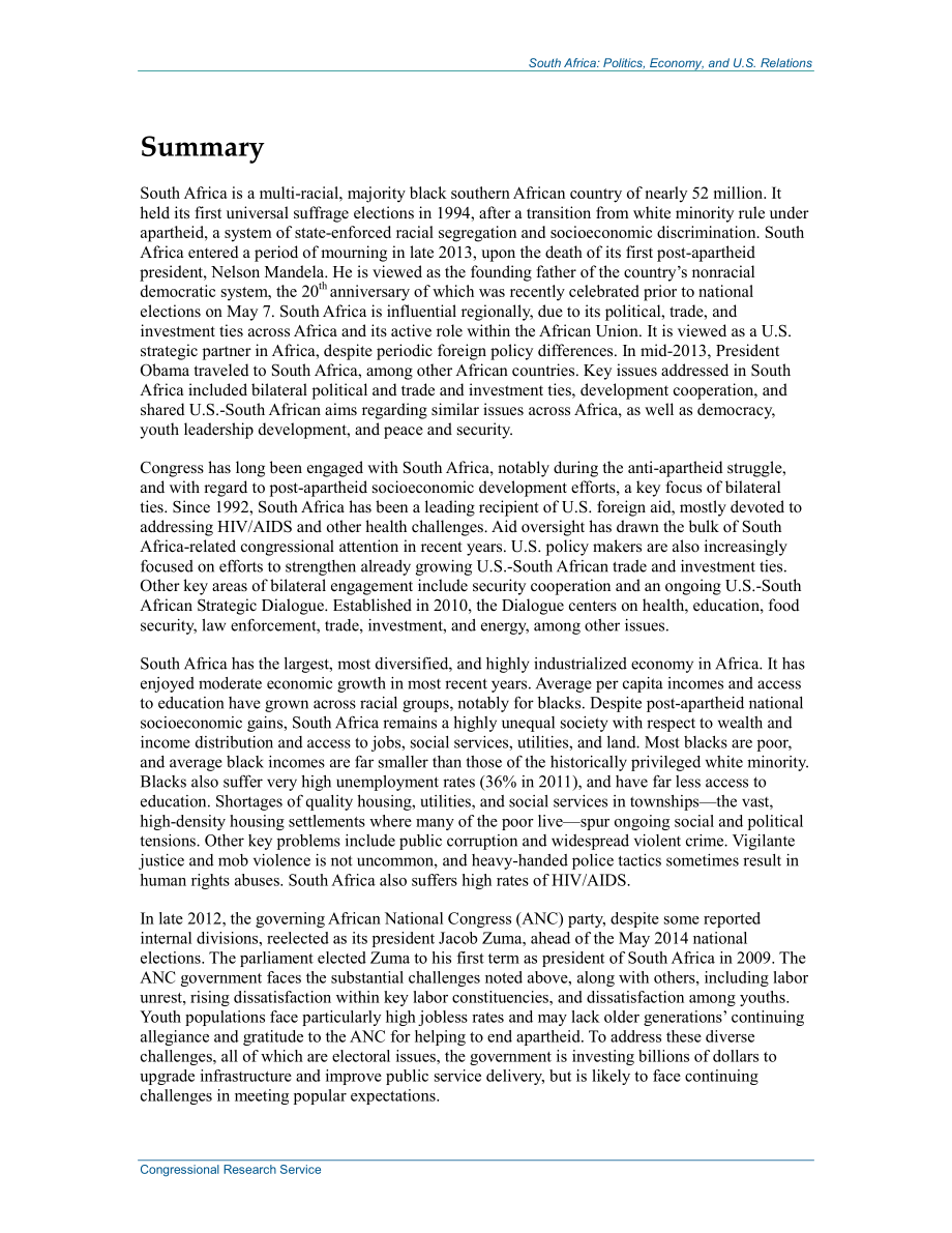 [20140505]R43130_南非：政治、经济和美国关系.pdf_第2页