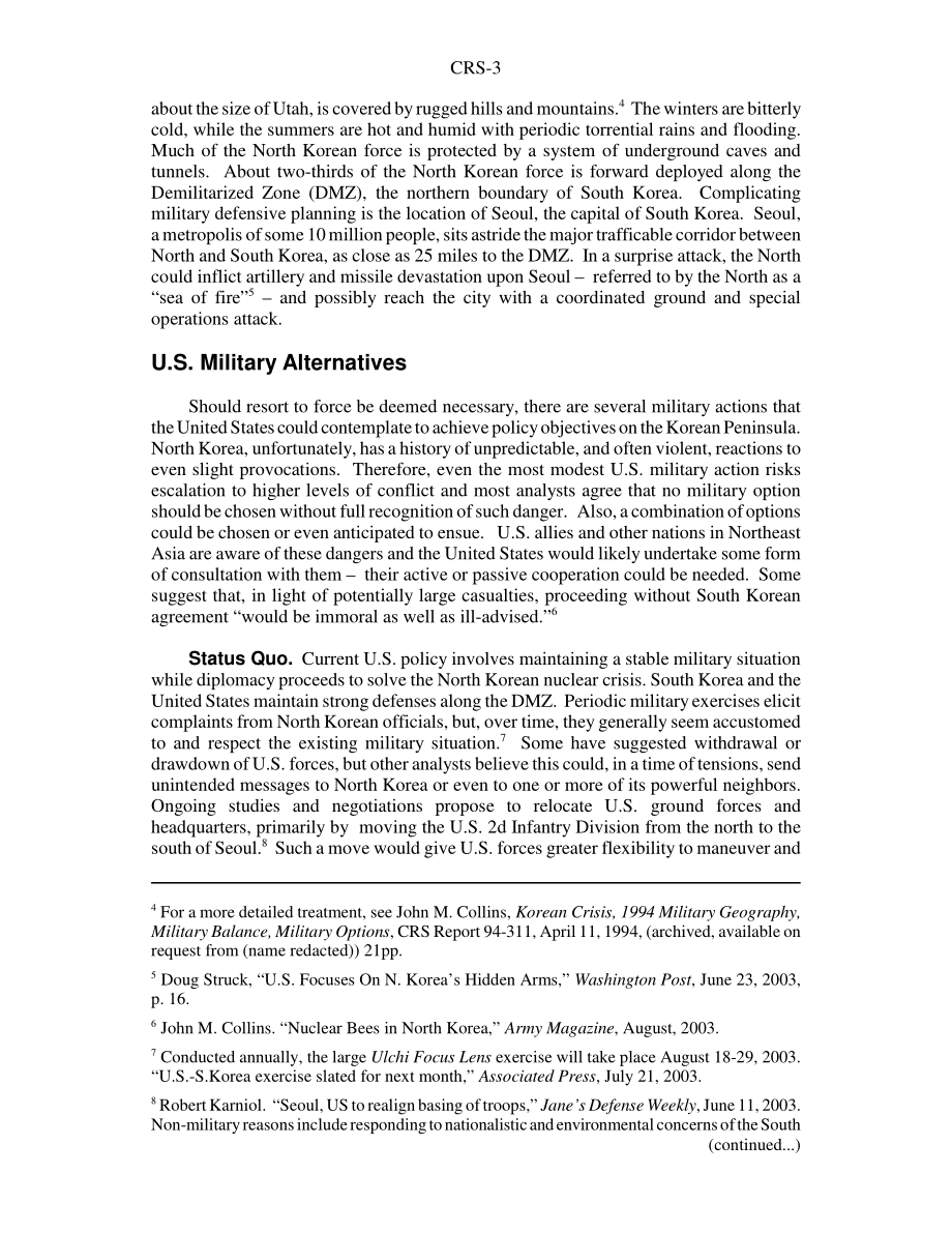 [20030729]RS21582_朝鲜危机：可能的军事选择.pdf_第3页