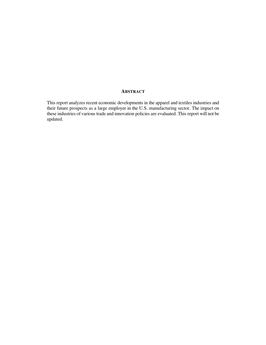 [19990824]RL30291_服装和纺织品行业的经济和政策发展.pdf_第2页