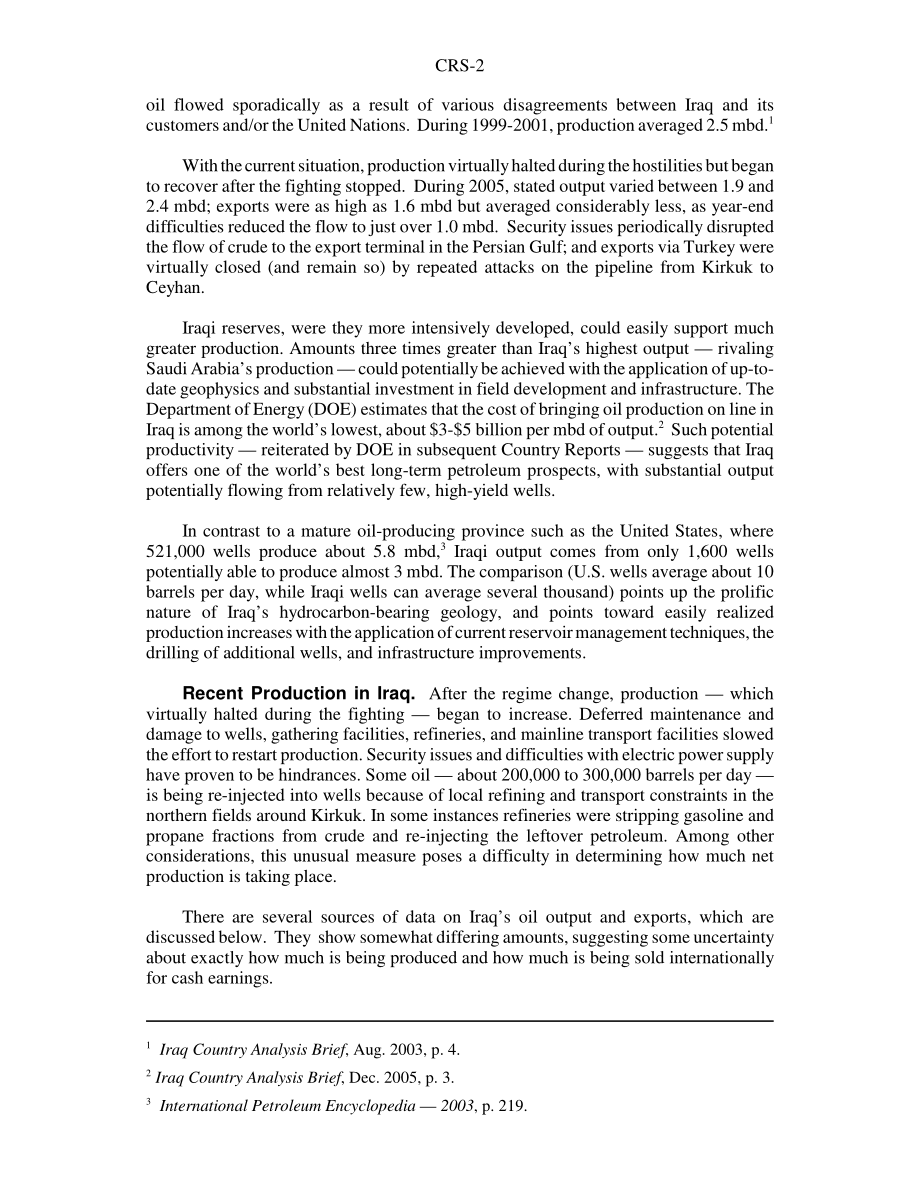 [20060424]RS21626_伊拉克石油：储量、产量和潜在收入.pdf_第2页