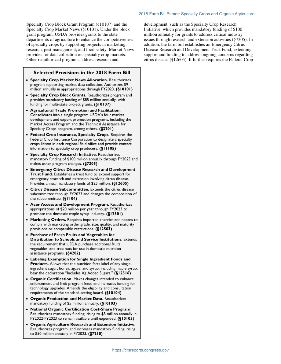 [20190923]IF11317_2018年农业法案入门：特种作物与有机农业.pdf_第2页