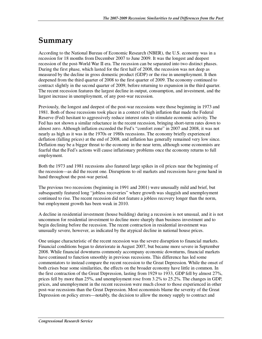 [20101006]R40198_2007-2009年经济衰退：与过去的异同.pdf_第2页