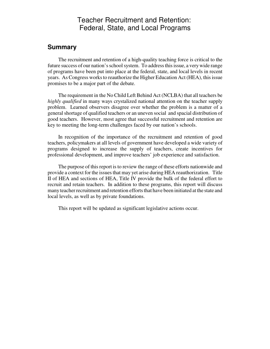 [20060126]RL32050_教师招聘和保留：联邦、州和地方计划.pdf_第2页