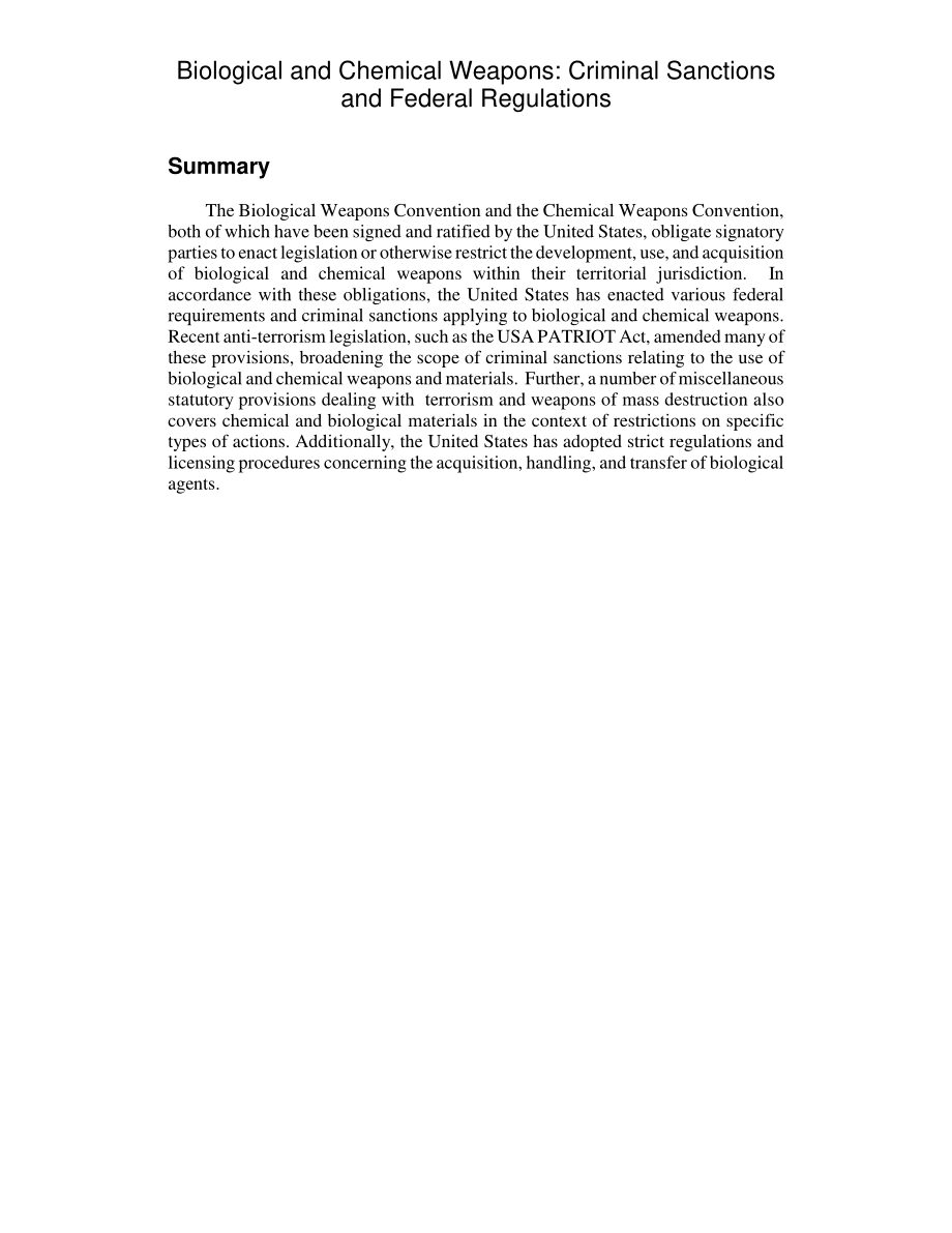 [20040205]RL32220_生物和化学武器：刑事制裁和联邦法规.pdf_第2页
