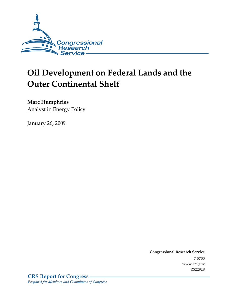 [20090126]RS22928_联邦土地和外大陆架的石油开发.pdf_第1页