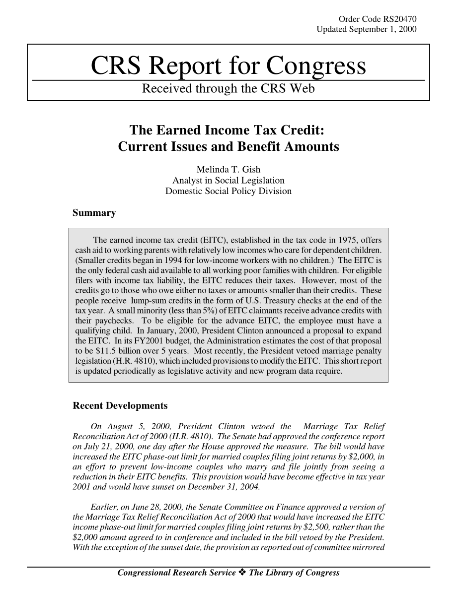 [20000901]RS20470_所得税抵免：当前问题和福利金额.pdf_第1页