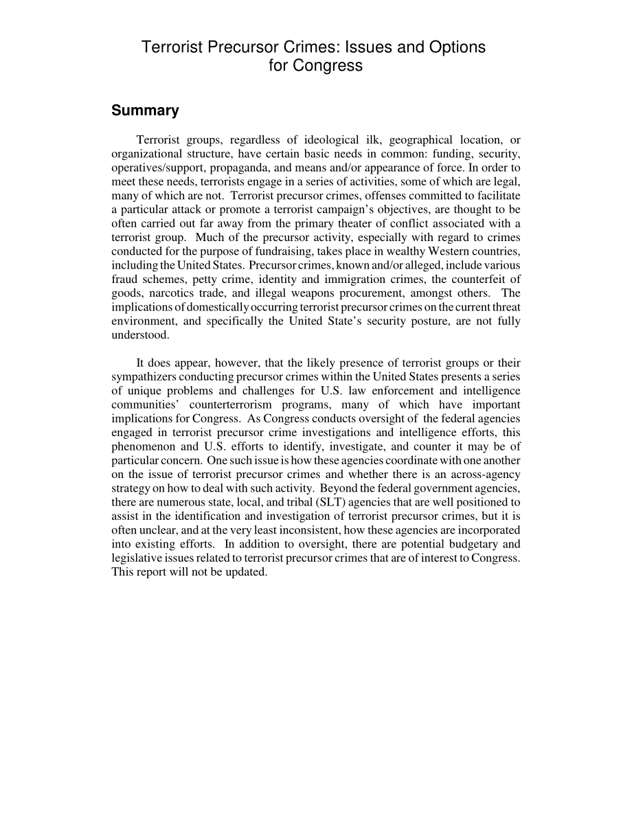 [20070524]RL34014_恐怖主义前体犯罪：国会的议题和选择.pdf_第2页