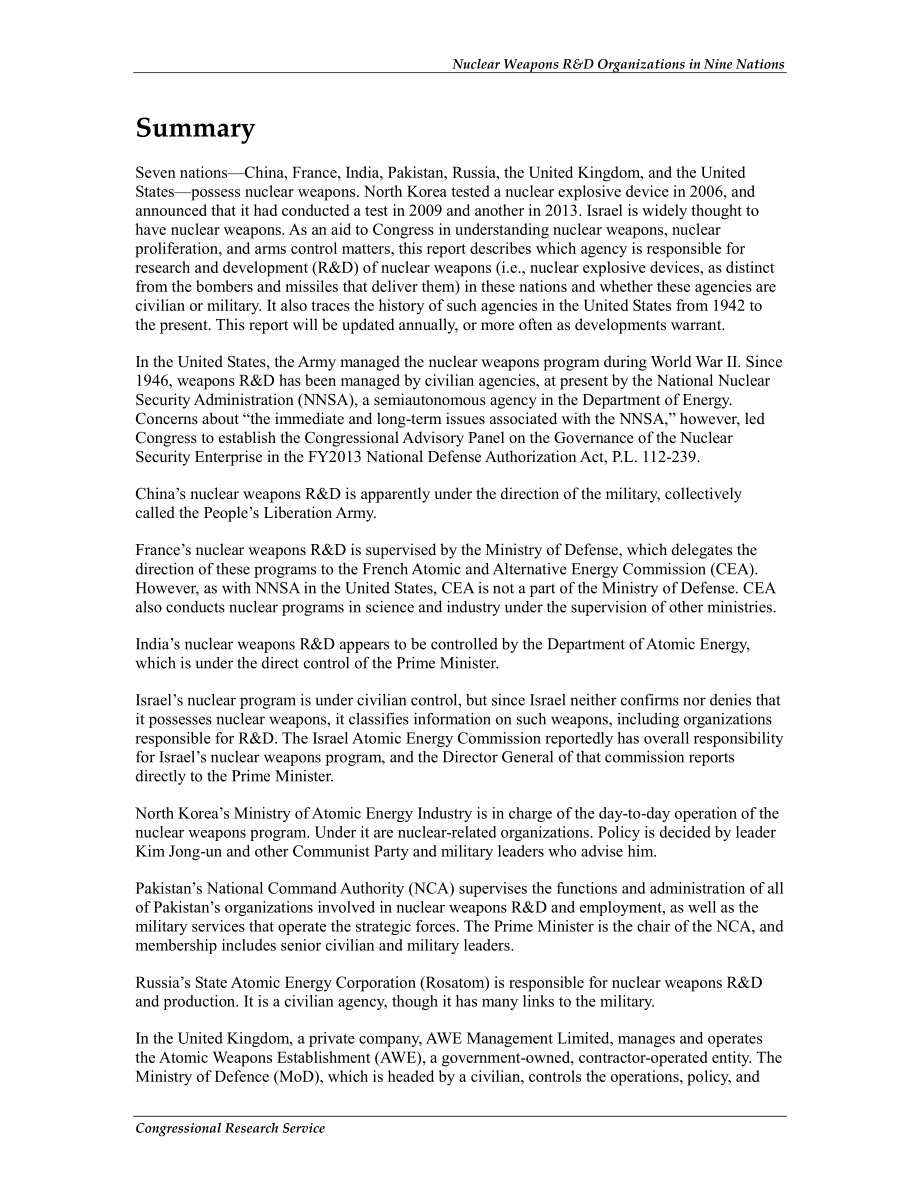 [20130501]R40439_九个国家的核武器研发机构.pdf_第2页