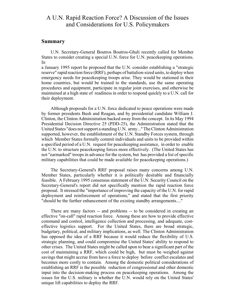 [19950629]95-787_联合国快速反应部队？讨论美国决策者的问题和考虑.pdf_第2页