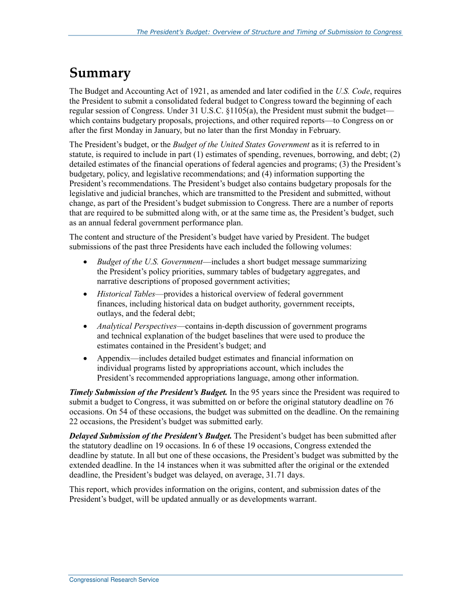 [20160209]R43163_总统的预算：提交国会的结构和时间概述.pdf_第2页