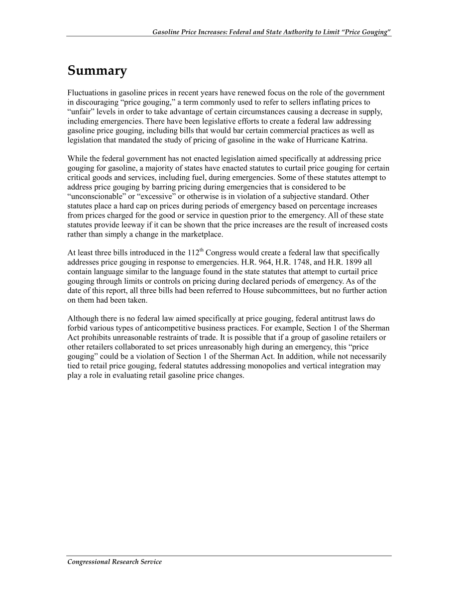 [20110823]RS22236_汽油价格上涨：联邦和州当局限制“价格欺诈”.pdf_第2页