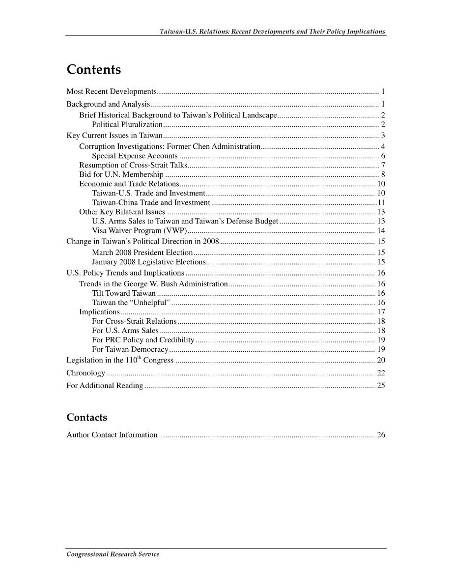 [20090107]RL34683_台美关系：最近的事态发展及其政策影响.pdf_第3页