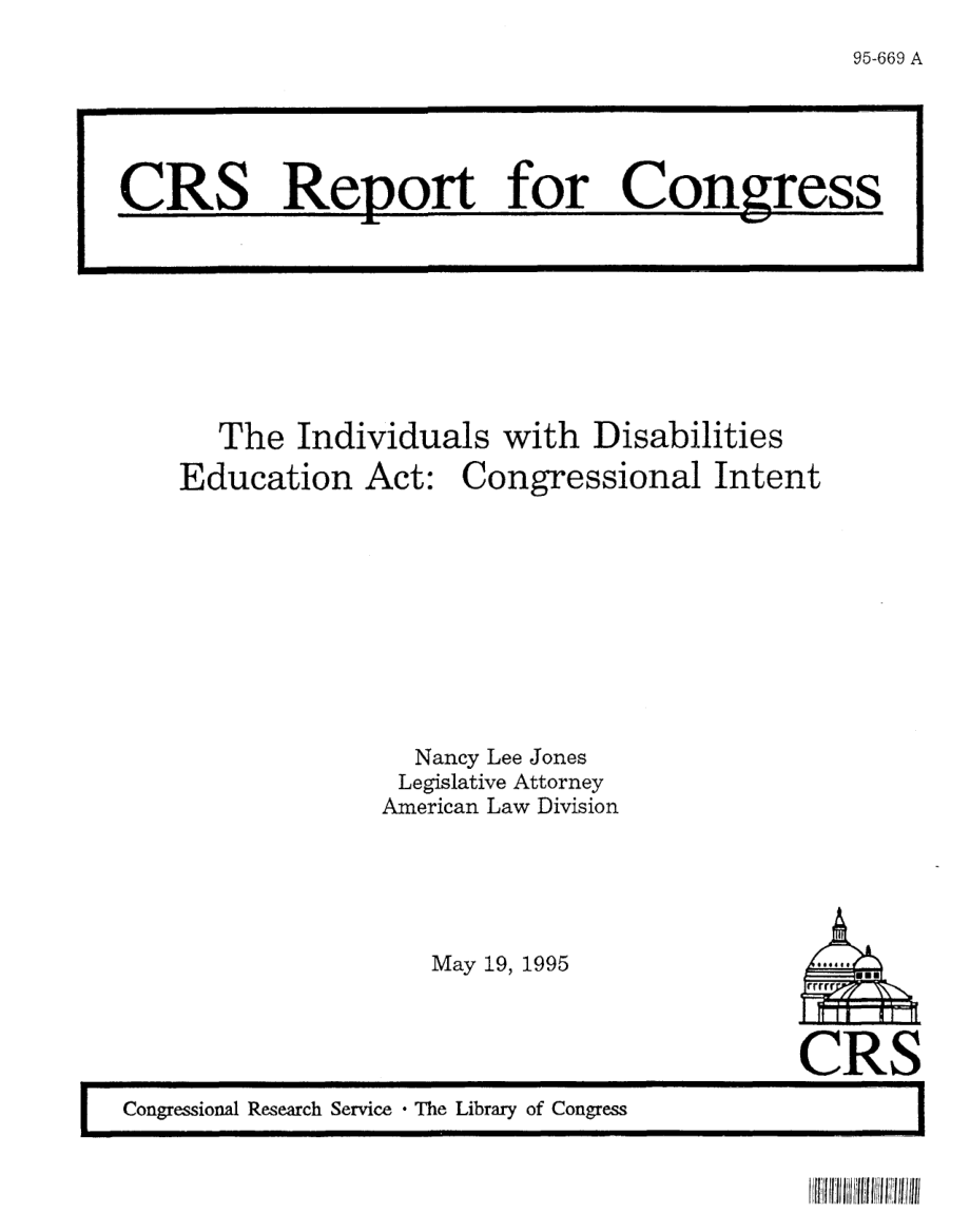 [19950519]95-669A_《残疾人教育法》：国会意图.pdf_第1页