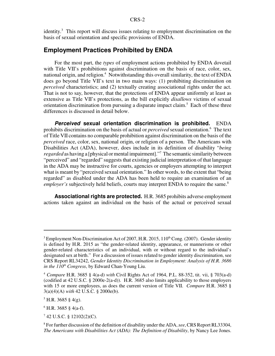 [20071108]RS22740_就业中的性取向歧视：H.R.分析3685《2007年就业不歧视法》.pdf_第2页