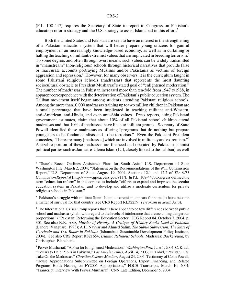 [20041223]RS22009_巴基斯坦的教育改革.pdf_第2页