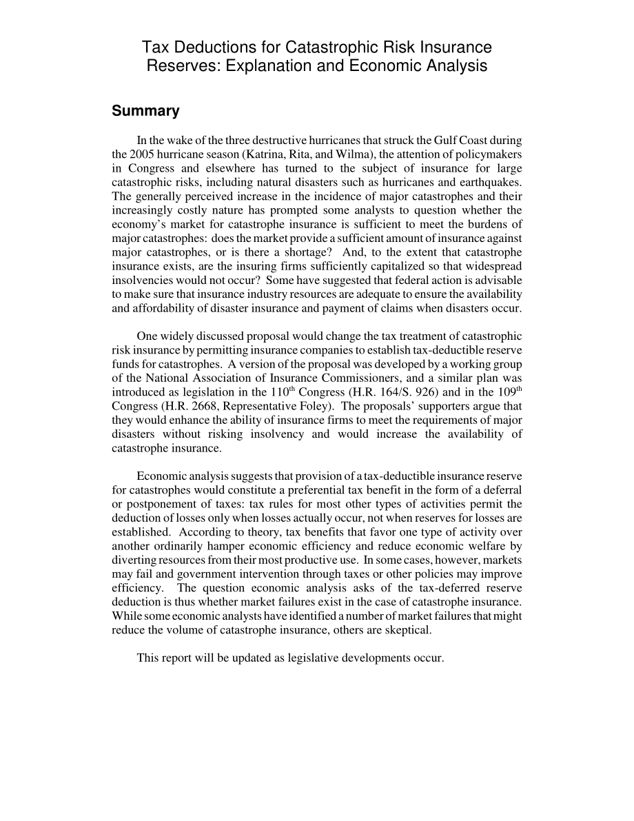 [20080605]RL33060_巨灾风险保险准备金的税收减免：解释和经济分析.pdf_第2页