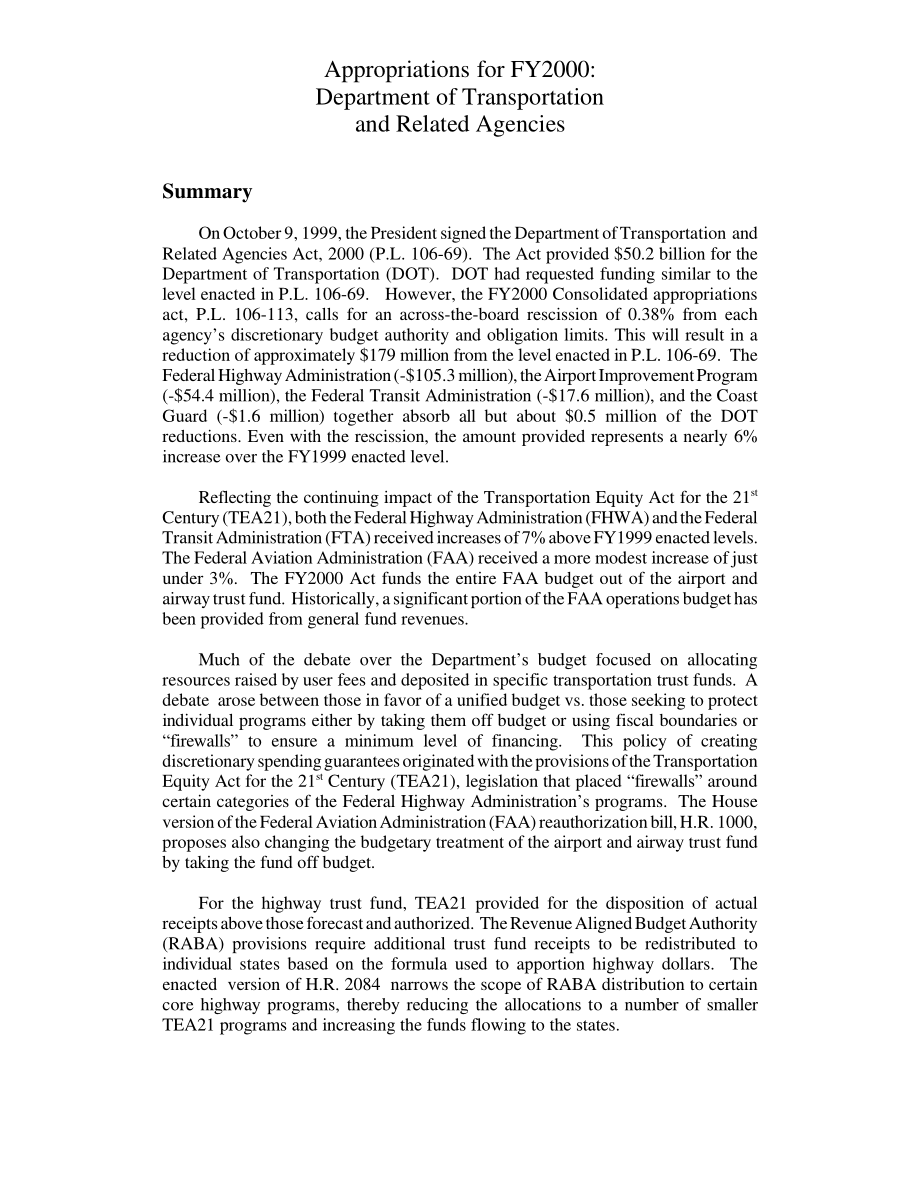 [20000204]RL30208_2000财年拨款：交通运输部及相关机构.pdf_第3页