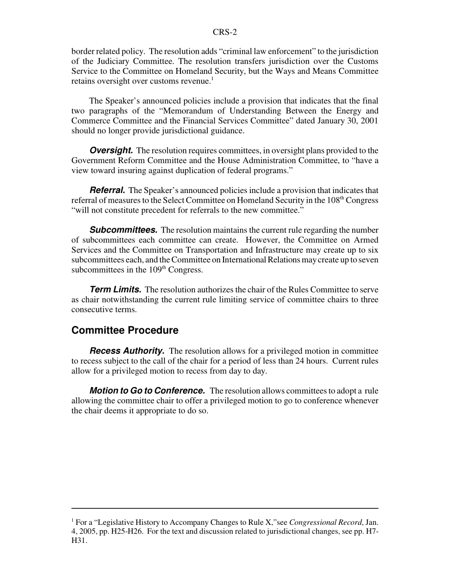 [20050105]RS22018_第109届国会众议院委员会制度规则的变化.pdf_第2页