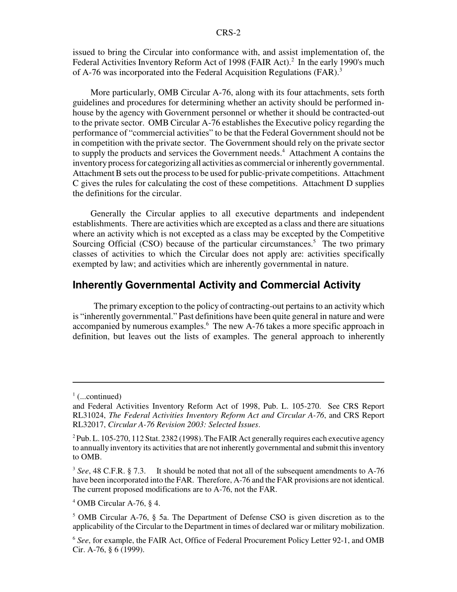[20030910]RS21489_OMB通告A-76：对最近修订的联邦外包政策的解释和讨论.pdf_第2页