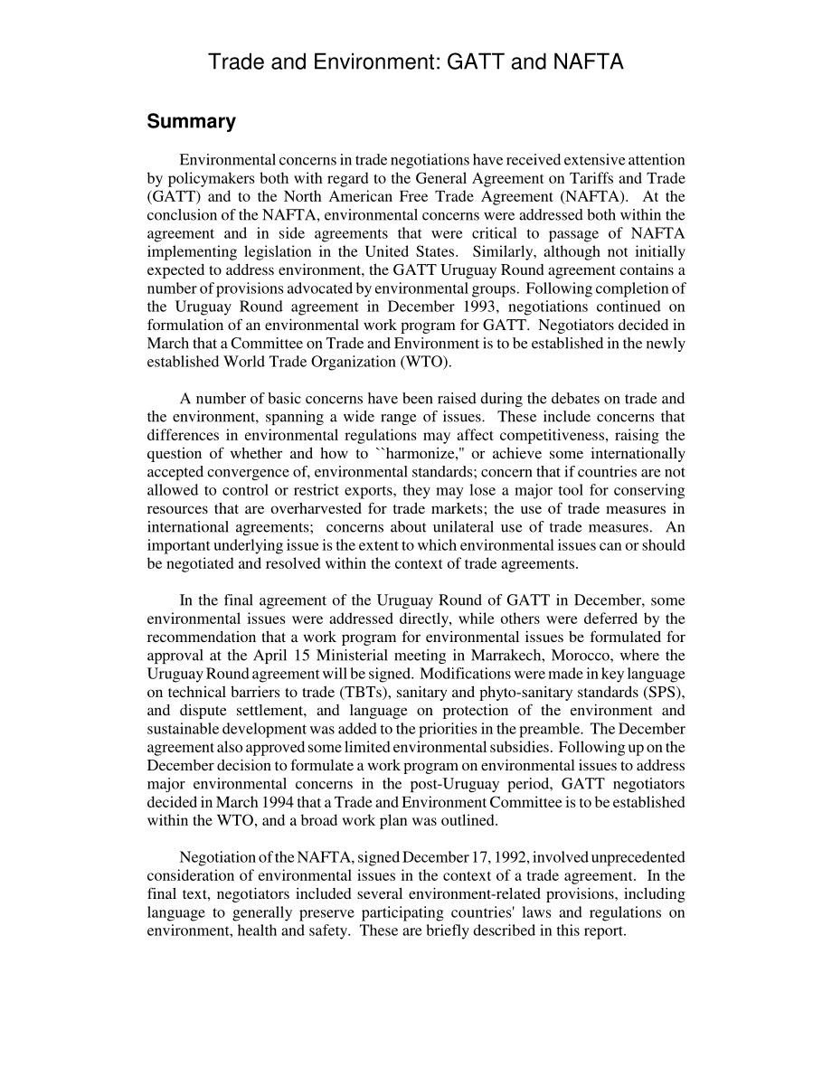 [19940404]94-165_贸易与环境：关贸总协定和北美自由贸易协定.pdf_第2页