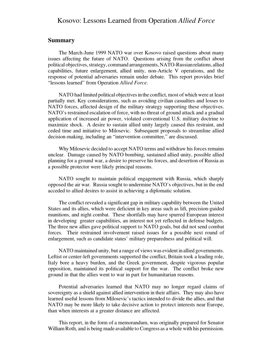 [19991119]RL30374_科索沃： Lessons Learned from Operation Allied Force.pdf_第3页
